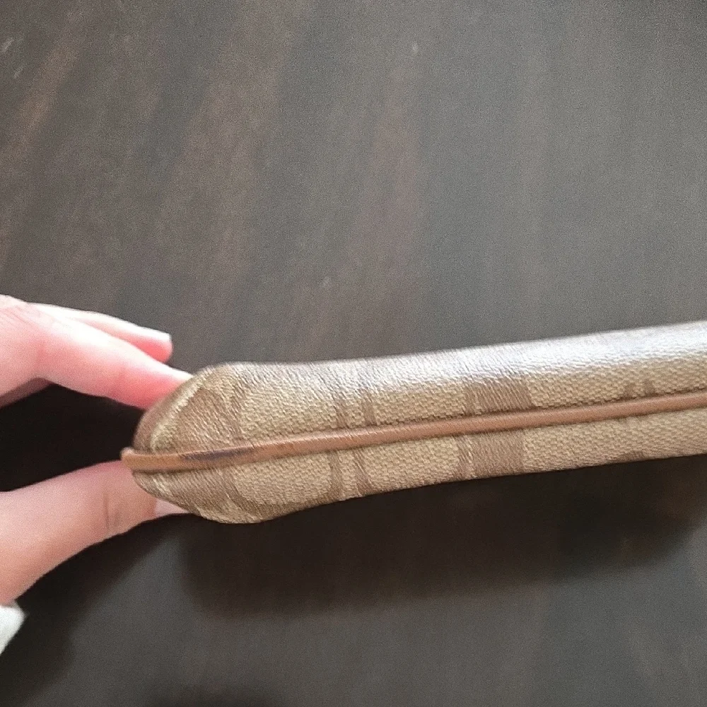 Coach Signature Tan Wristlet - Picture 11 of 15